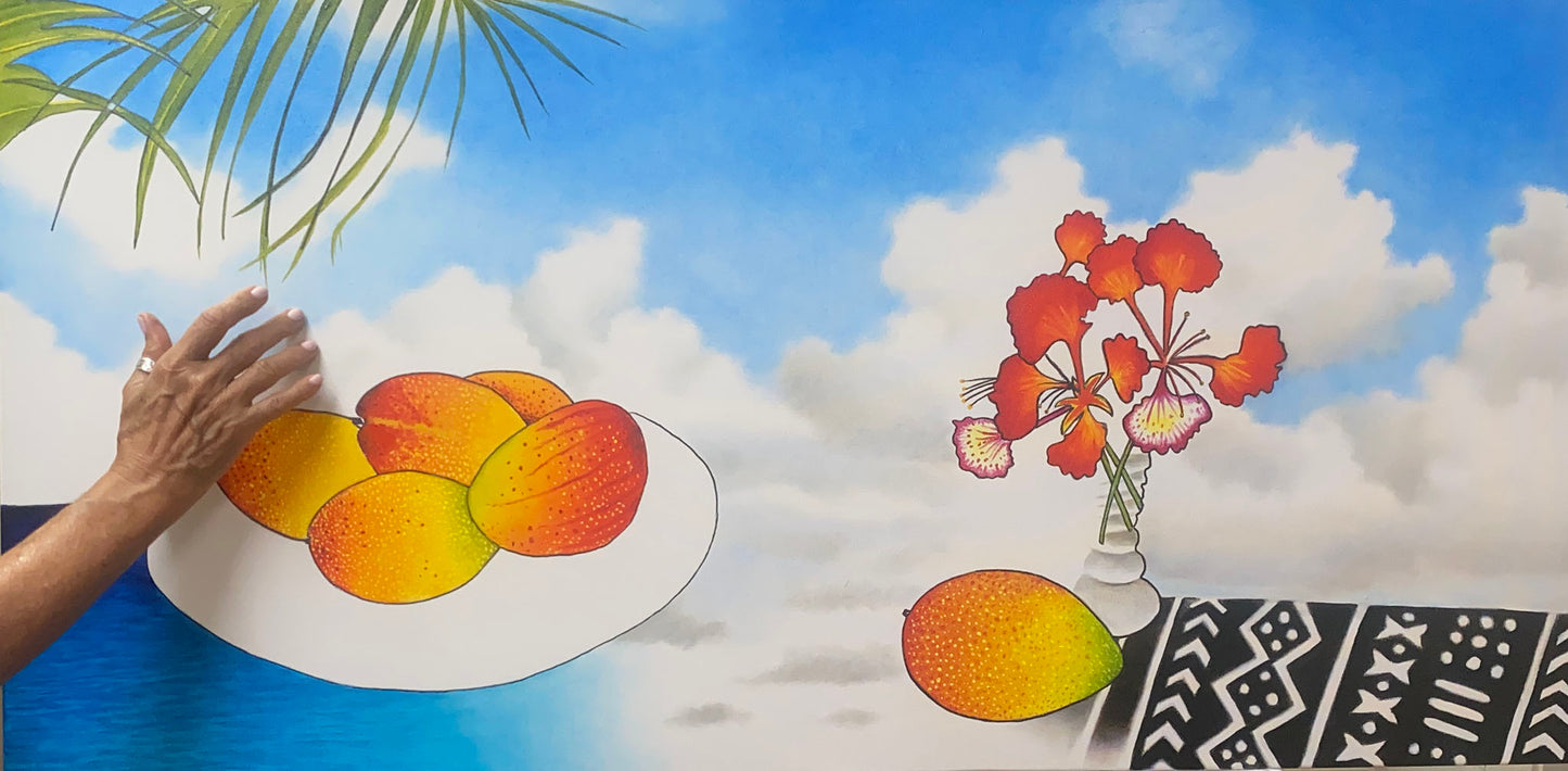 Commission 2024 Oil Painting - Mangos in Poinciana Season