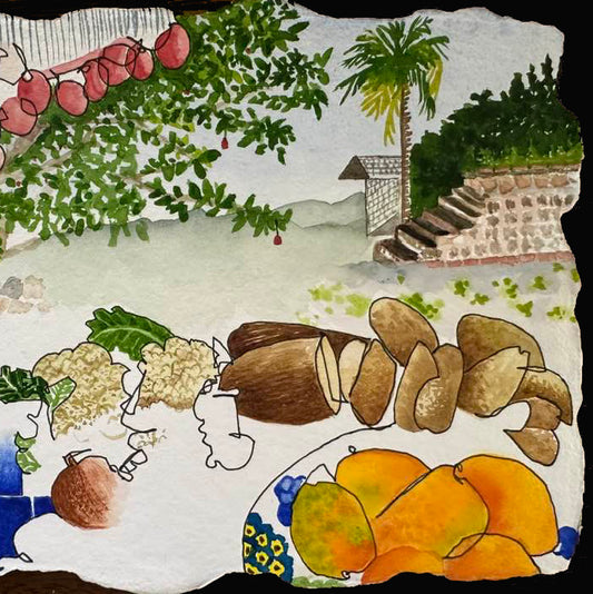 Watercolor & Ink on Paper - Still Life # 9 at Rockfield, St. Ann. Jamaica, West Indies