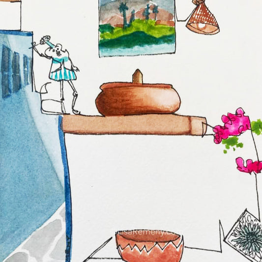 Archive Watercolor + Ink on Paper - Still Life in Baja #2