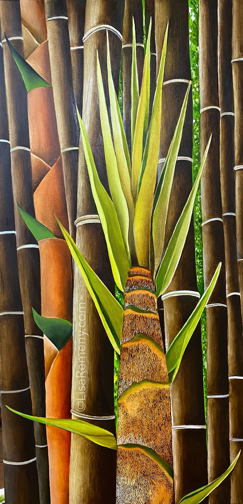 Oil Painting - Young Bamboo (Onward and Upward)
