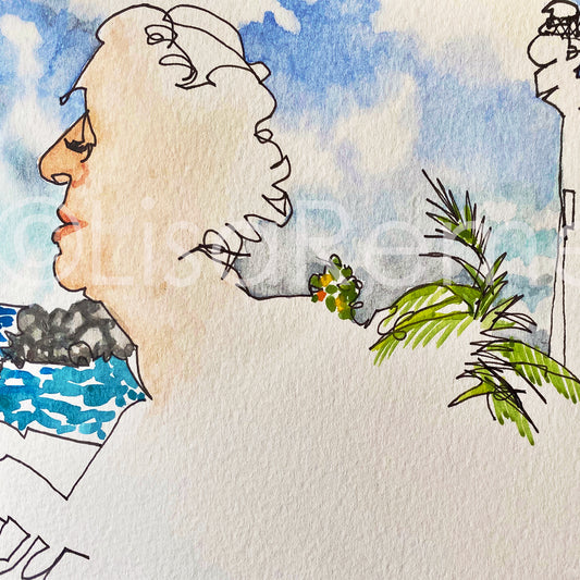 Watercolor & Ink on Paper - Tuesdays at Cape Florida