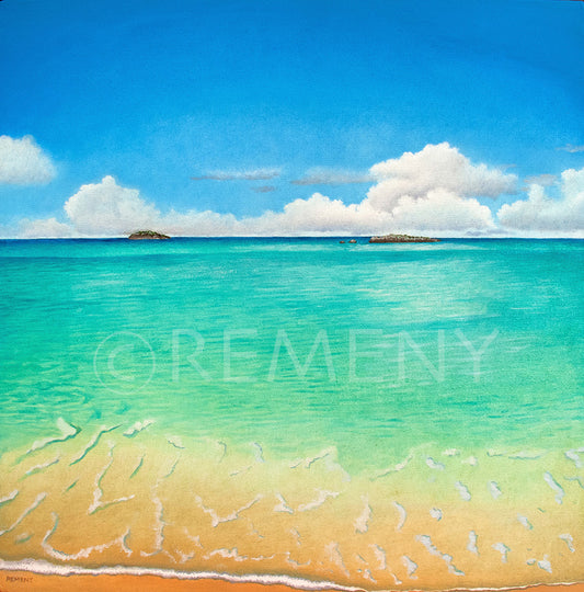 Commission 2013 Oil Painting - Fernandez Bay, New Bight, Cat Island, The Bahamas