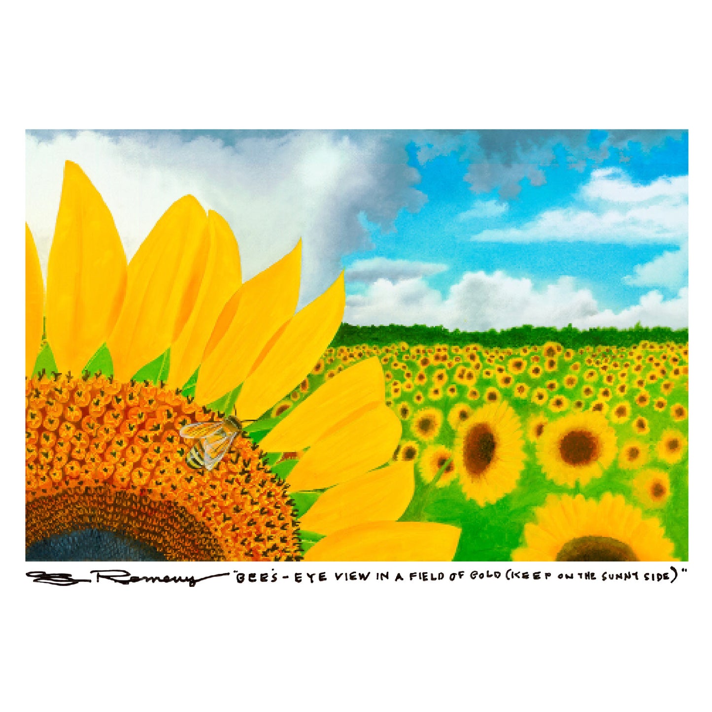 ArtCard - Bee's-Eye View in a Field of Gold (Keep on the Sunny Side)