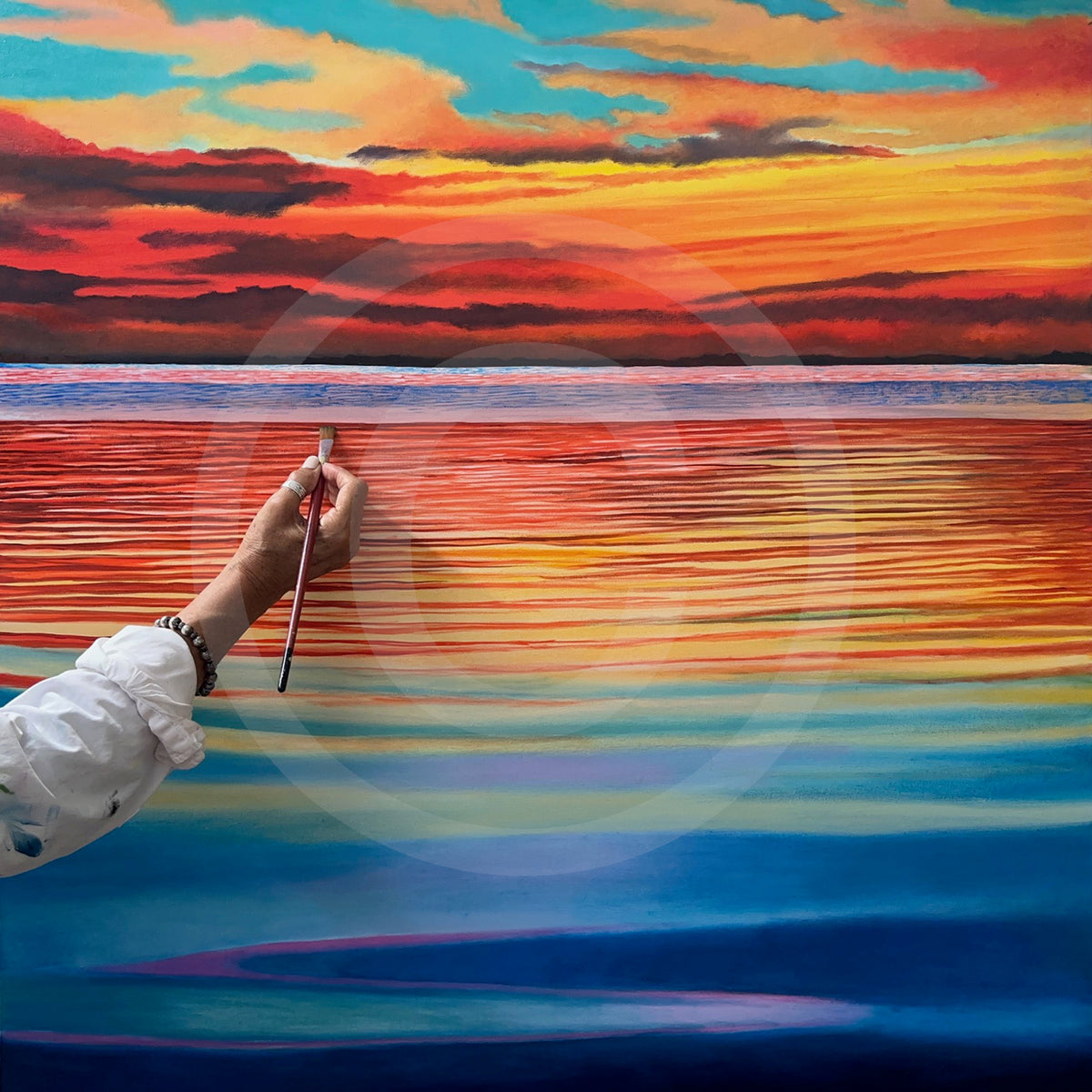 Oil Painting - Red Sky at Morning