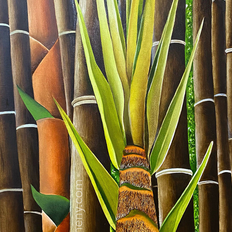 Oil Painting - Young Bamboo (Onward and Upward)