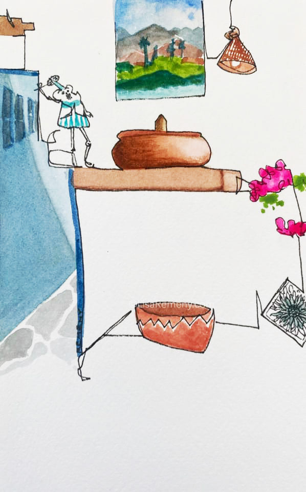 Archive Watercolor + Ink on Paper - Still Life in Baja #2