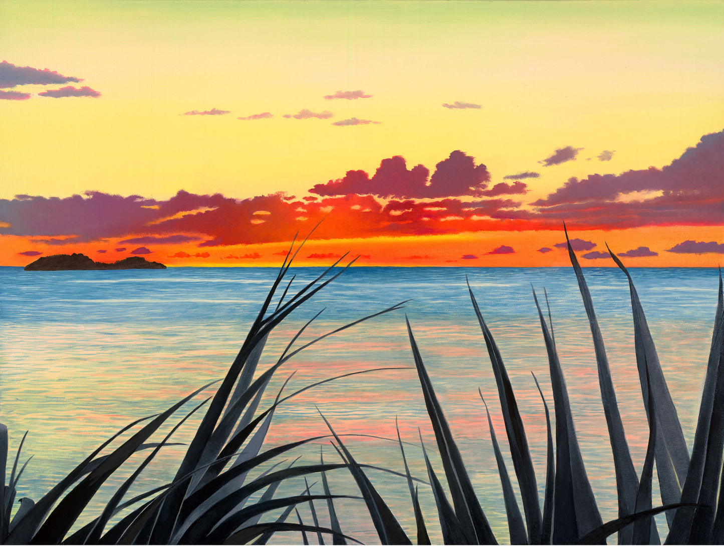 Commission 2021 Oil Painting - Sunset Over the Bay